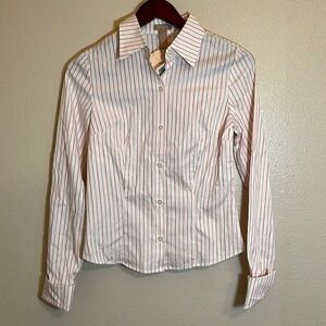 𝅺*3/$15* Forever 21 Long Sleeve Striped Blouse